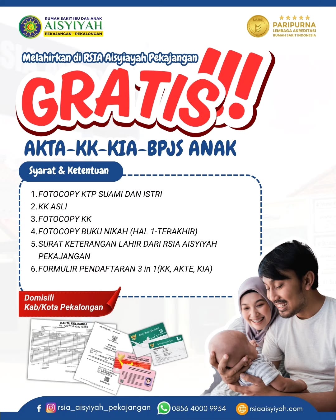 Layanan GRATIS KK, AKTA & KIA
